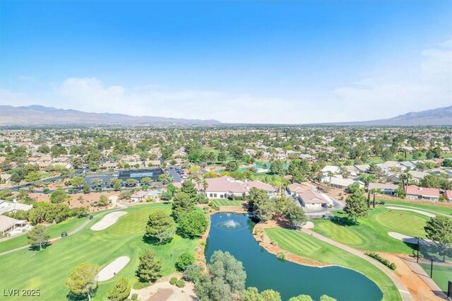 5216 Desert Star Dr, Las Vegas, NV 89130 - aerial view of residential area with a water and mountain view and a golf course