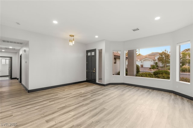 1616 Shadow Rock Dr, Las Vegas, NV 89117 - empty room featuring light wood-style flooring, recessed lighting, and baseboards