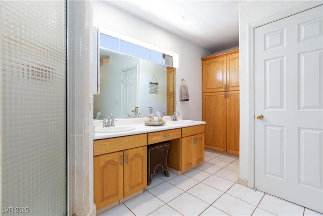 905 White Thunder St, Henderson, NV 89002 - bathroom with double vanity and tile patterned flooring