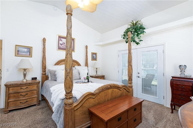 905 White Thunder St, Henderson, NV 89002 - carpeted bedroom featuring access to outside and vaulted ceiling