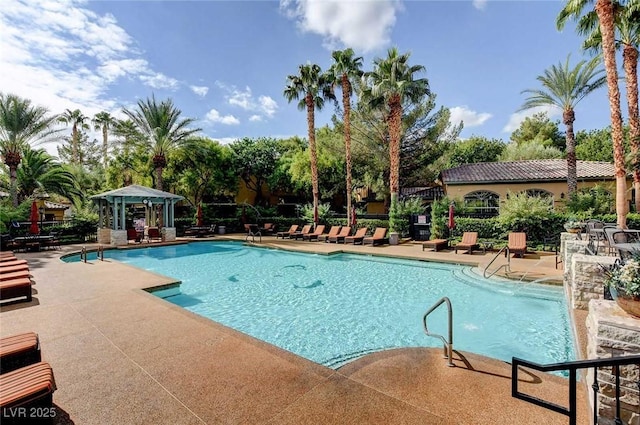 8717 Red Brook Dr Unit 201, Las Vegas, NV 89128 - community pool with a gazebo and a patio