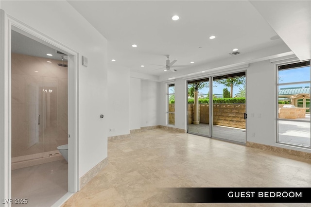 9101 Alta Dr Unit 102, Las Vegas, NV 89145 - empty room featuring recessed lighting, ceiling fan, and baseboards