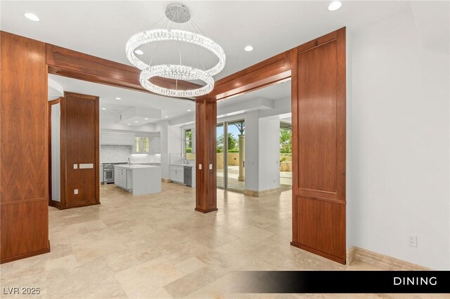 9101 Alta Dr Unit 102, Las Vegas, NV 89145 - interior space featuring recessed lighting, a chandelier, and baseboards