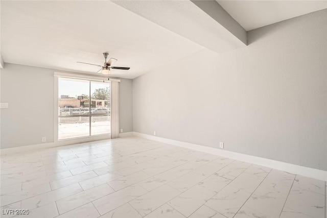 4558 Sheppard Dr, Las Vegas, NV 89122 - unfurnished room featuring ceiling fan, marble finish flooring, and baseboards