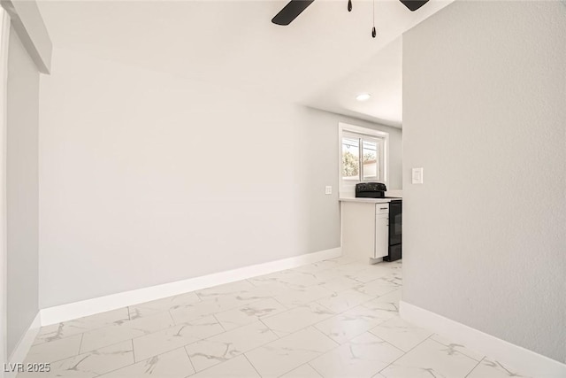 4558 Sheppard Dr, Las Vegas, NV 89122 - spare room with light marble finish floors, a ceiling fan, baseboards, and recessed lighting