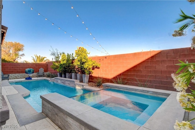 5434 Fawn Chase Way, Las Vegas, NV 89135 - view of pool with a fenced backyard and a pool with connected hot tub