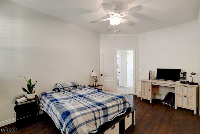 5434 Fawn Chase Way, Las Vegas, NV 89135 - bedroom with wood finished floors, baseboards, and a ceiling fan