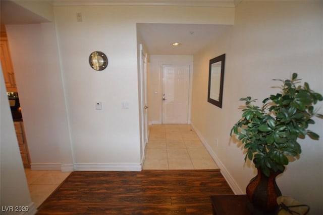 230 E Flamingo Rd Unit 129, Las Vegas, NV 89169 - hallway with light tile patterned flooring, baseboards, and recessed lighting