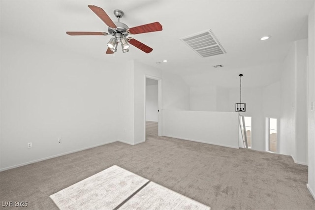 10642 Dawns Mist Ave, Las Vegas, NV 89129 - carpeted empty room featuring ceiling fan, recessed lighting, baseboards, and vaulted ceiling