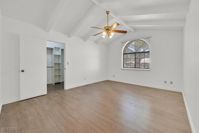 3935 Tirana Way, Las Vegas, NV 89103 - unfurnished bedroom with wood finished floors, a spacious closet, baseboards, and a ceiling fan