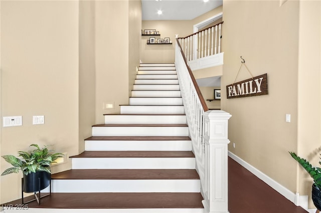 2021 Summit Pointe Dr, Las Vegas, NV 89117 - staircase with baseboards and recessed lighting