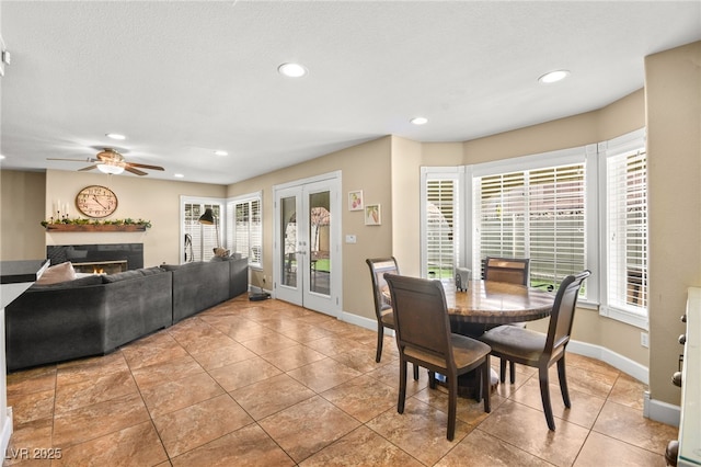 2021 Summit Pointe Dr, Las Vegas, NV 89117 - dining space with plenty of natural light, recessed lighting, baseboards, and a ceiling fan