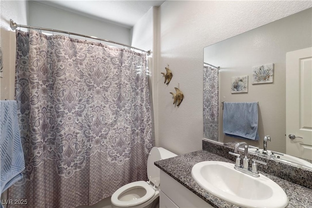 42 Late Harvest Ave, Pahrump, NV 89060 - bathroom with toilet, vanity, and curtained shower