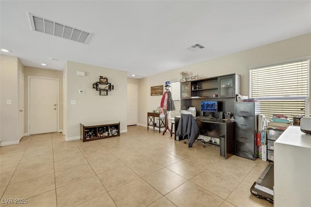 5321 Welch Valley Ave, Las Vegas, NV 89131 - office area featuring light tile patterned flooring, recessed lighting, and baseboards