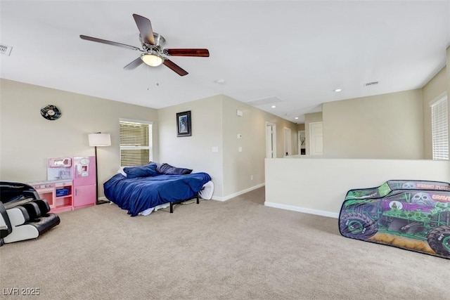 5321 Welch Valley Ave, Las Vegas, NV 89131 - carpeted bedroom featuring ceiling fan, baseboards, and recessed lighting