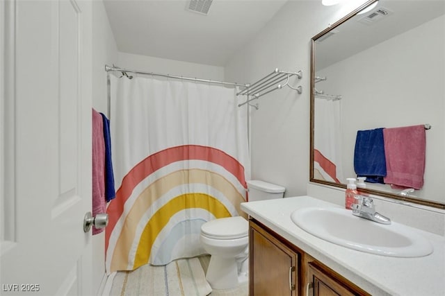 5321 Welch Valley Ave, Las Vegas, NV 89131 - bathroom with toilet, vanity, and a shower with shower curtain