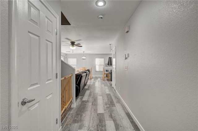 687 Porchtown Ave, Las Vegas, NV 89183 - hallway featuring dark wood-style flooring, baseboards, and a textured wall