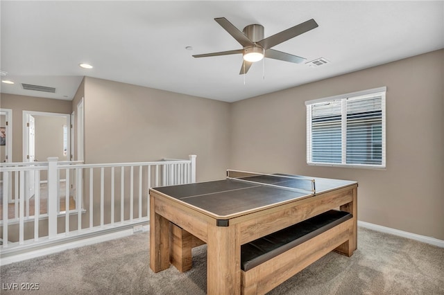 688 Monroe Hill Pl, Henderson, NV 89011 - game room featuring carpet flooring, a ceiling fan, baseboards, and recessed lighting