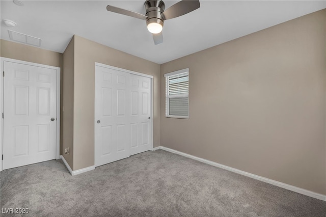 688 Monroe Hill Pl, Henderson, NV 89011 - unfurnished bedroom with carpet flooring, baseboards, a closet, and a ceiling fan