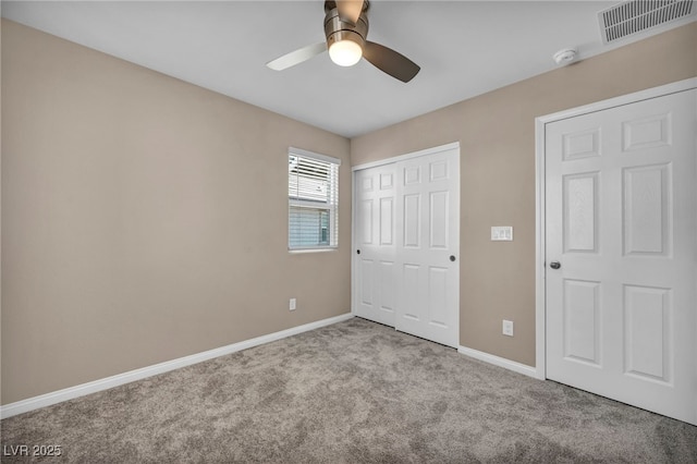 688 Monroe Hill Pl, Henderson, NV 89011 - unfurnished bedroom with carpet floors, baseboards, a closet, and ceiling fan
