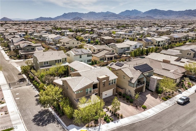 9655 Skye Star Ave, Las Vegas, NV 89166 - aerial view of residential area with a mountain backdrop