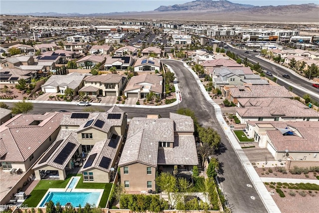 9655 Skye Star Ave, Las Vegas, NV 89166 - aerial view of residential area with a mountainous background