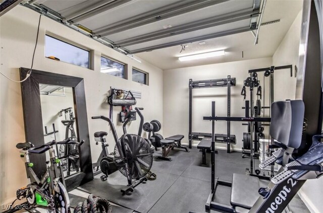 9655 Skye Star Ave, Las Vegas, NV 89166 - workout area with a garage