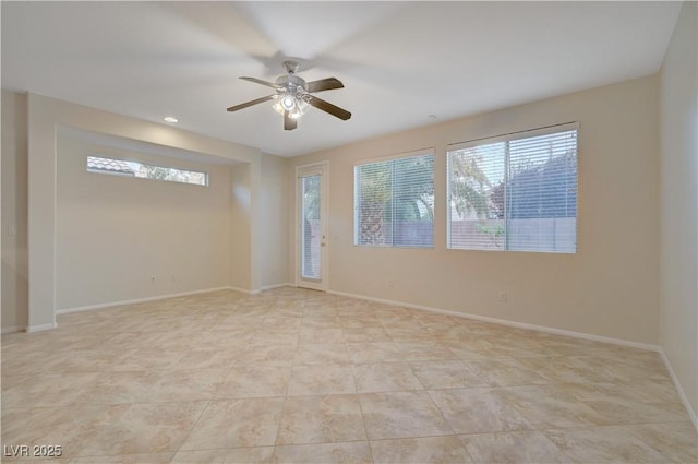 11441 Drappo Ave, Las Vegas, NV 89138 - unfurnished room with ceiling fan, baseboards, and light tile patterned flooring