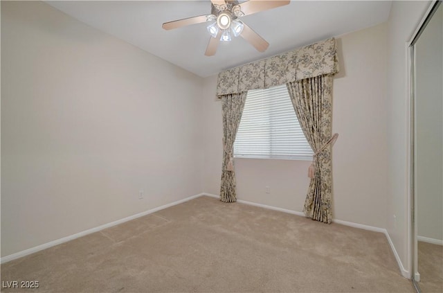 11441 Drappo Ave, Las Vegas, NV 89138 - empty room featuring light carpet, baseboards, and ceiling fan