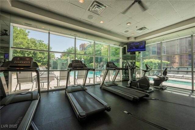 68 E Serene Ave Unit 224, Las Vegas, NV 89123 - gym with a drop ceiling