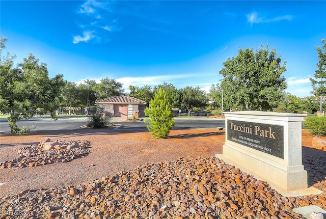 3050 Whispering Crest Dr, Henderson, NV 89052 - community sign featuring view of scattered trees