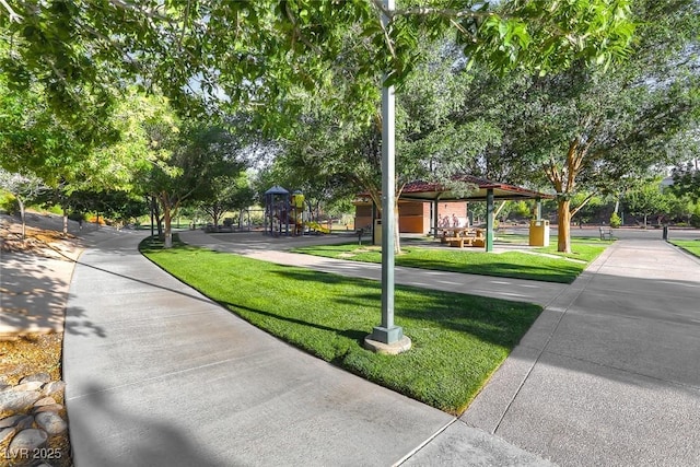 3050 Whispering Crest Dr, Henderson, NV 89052 - view of home's community featuring a lawn and a gazebo
