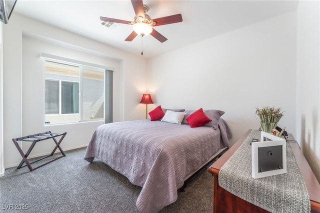 2413 Mourning Warbler Ave, North Las Vegas, NV 89084 - bedroom featuring carpet floors, ceiling fan, and baseboards