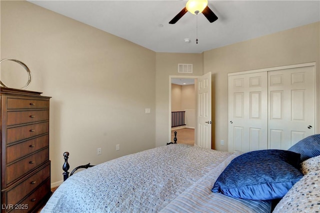 1560 Plaza Centre Dr Unit 103, Las Vegas, NV 89135 - bedroom featuring a closet, a ceiling fan, and baseboards