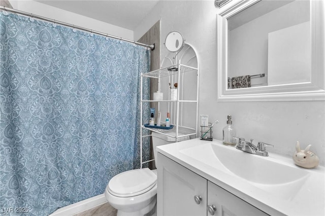 110 Huckleberry Ln, Henderson, NV 89074 - bathroom with vanity, toilet, and curtained shower