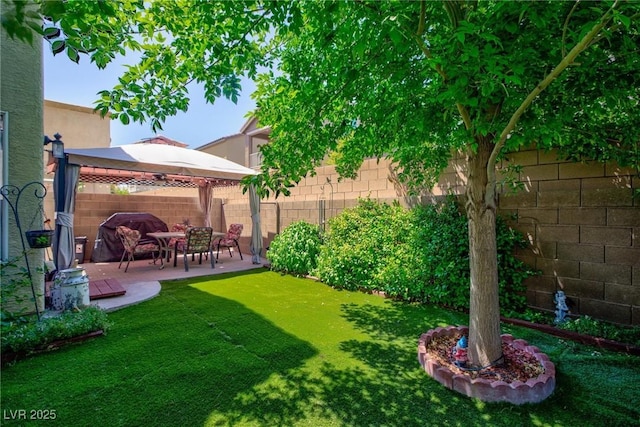 3404 Brayton Mist Dr, North Las Vegas, NV 89081 - view of yard featuring a gazebo and a patio