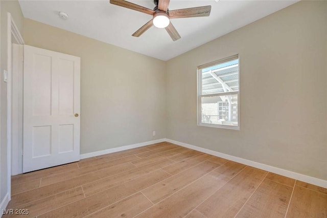 524 Hopi Pl, Boulder City, NV 89005 - spare room with light wood-type flooring, ceiling fan, baseboards, and a smoke detector