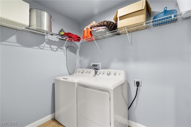 100 Eton St, Pahrump, NV 89048 - laundry area featuring separate washer and dryer and baseboards