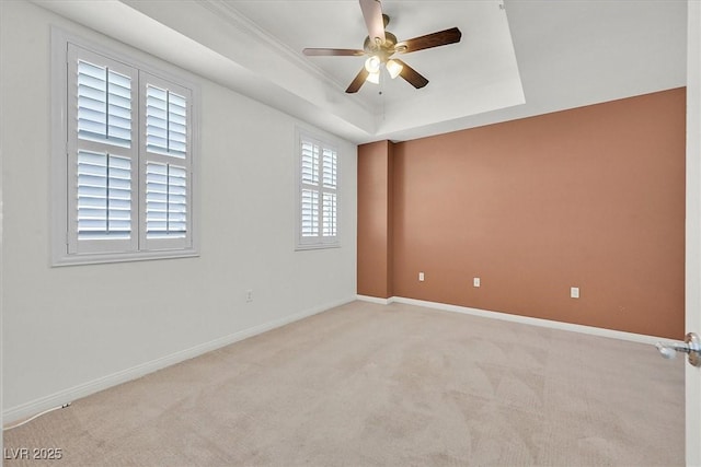 2455 W Serene Ave Unit 851, Las Vegas, NV 89123 - unfurnished room with a ceiling fan, carpet flooring, baseboards, and a raised ceiling