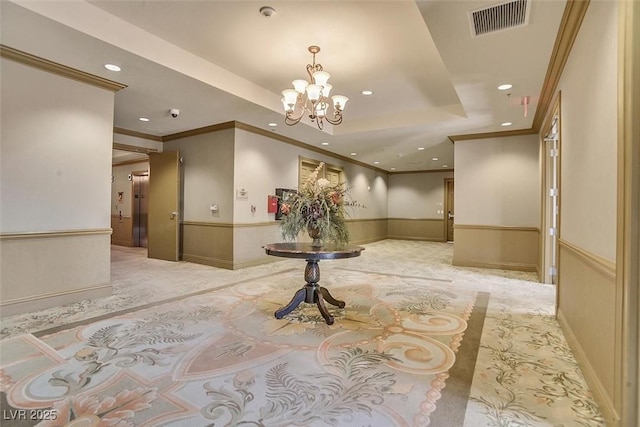 2455 W Serene Ave Unit 851, Las Vegas, NV 89123 - common area featuring recessed lighting, a wainscoted wall, and crown molding