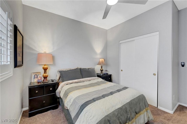 4020 Driscoll Mountain St, Las Vegas, NV 89129 - carpeted bedroom featuring a closet, baseboards, and a ceiling fan