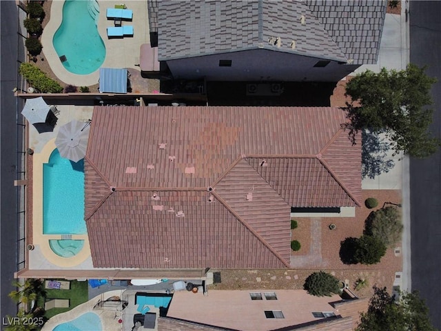 4020 Driscoll Mountain St, Las Vegas, NV 89129 - drone / aerial view of a pool