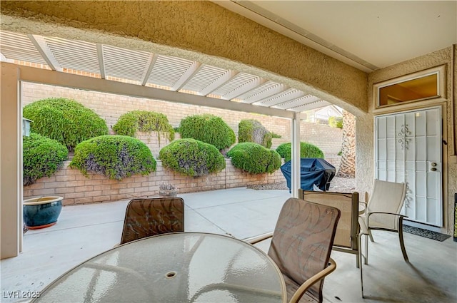 2801 Byron Dr, Las Vegas, NV 89134 - view of patio / terrace with outdoor dining area and a pergola