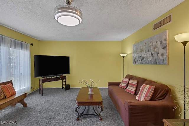 3815 Atlantis St, Las Vegas, NV 89121 - living area with a textured ceiling and carpet flooring