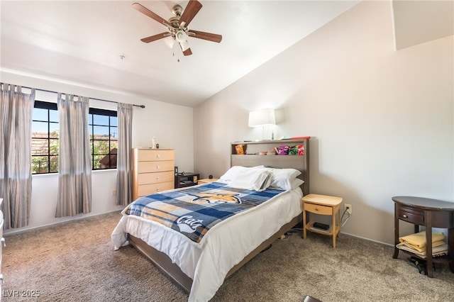 2851 S Valley View Blvd Unit 1071, Las Vegas, NV 89102 - carpeted bedroom featuring vaulted ceiling and ceiling fan