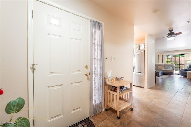 2851 S Valley View Blvd Unit 1071, Las Vegas, NV 89102 - foyer featuring a ceiling fan and light tile patterned floors