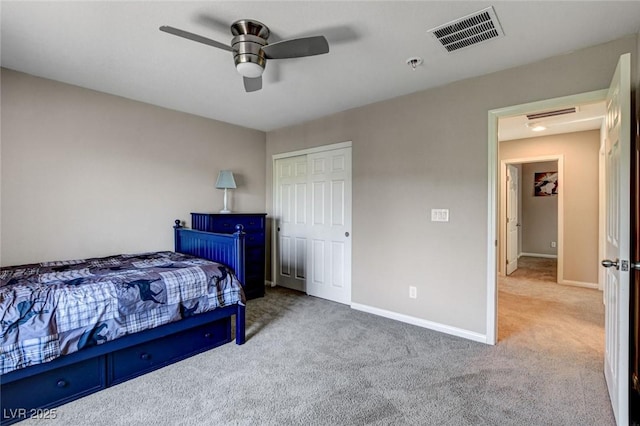 9846 Sunriver Meadows Ave, Las Vegas, NV 89148 - carpeted bedroom featuring baseboards, a closet, and ceiling fan