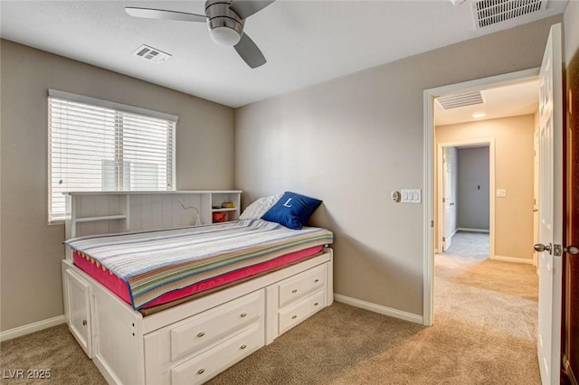 9846 Sunriver Meadows Ave, Las Vegas, NV 89148 - bedroom featuring light carpet, baseboards, and ceiling fan
