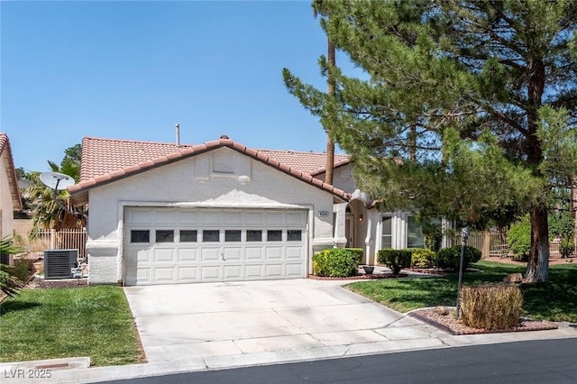4904 Wiltondale Way, Las Vegas, NV 89130 - mediterranean / spanish-style home featuring a tile roof, an attached garage, concrete driveway, and stucco siding