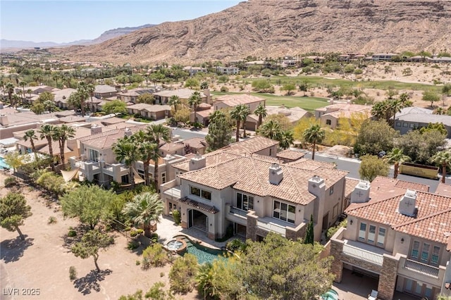 2436 Grassy Spring Pl, Las Vegas, NV 89135 - aerial view of residential area with a mountainous background